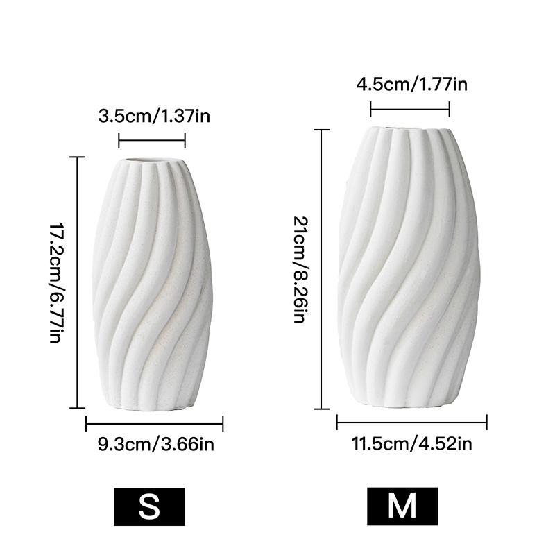 Art Striped Vase Ceramic Hydroponic Vase Flower Arrangement Home Decor Desktop Ornaments Garden Decoration