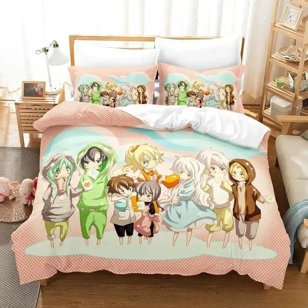 Kagerou Project Bettwäsche-Set, Einzelbett, Doppelbett, Queensize-Bett, Kingsize-Bett, Bettbezug-Set für Erwachsene und Kinder, 3D-Anime-Bettlaken-Set