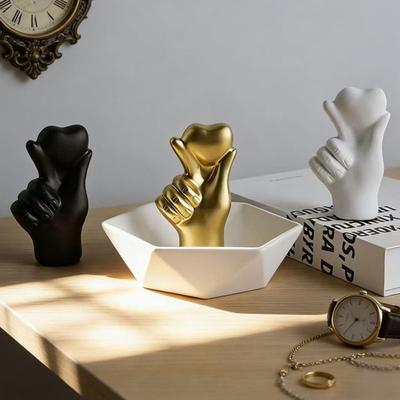 Heart Hand Gesture Sculpture Romantic Desktop Love Ornaments for Living Room Home Table Decor Valentine Day Wedding Gifts