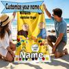 Custom Name Personalized Alfons Aberg Print Beach Towel, for Trip Camping Beach Party Home Decor, Birthday Gift for Family & Friends