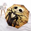 1 Ombrello Portatile Colorato con 8 stecche, Apertura Automatica, Tema Jack Skellington, Nightmare Before Christmas, per Uomo e Donna, Un Compagno Compatto per il Pendolarismo