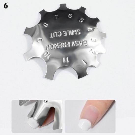 Nail Art Tool Stencil French Tip Smile Line Multi-Sizes Easy Edge Cutter Trimme^