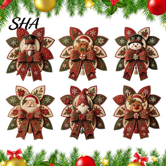 Patchwork-Projekte für Anfänger Weihnachtsquilt Schleife DIY Nähset, 3D Handgefertigtes Dekoratives Ornament, Vorgeschnittene Handgenähte Ornamente Stoff Und