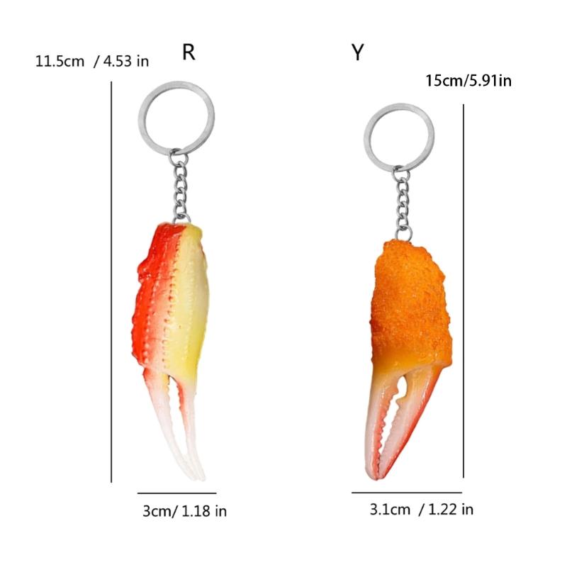 Creative Fried Crab Keyring Amusing Addition To Accessories Ornament Great For Everyday Carry or Gift Giving