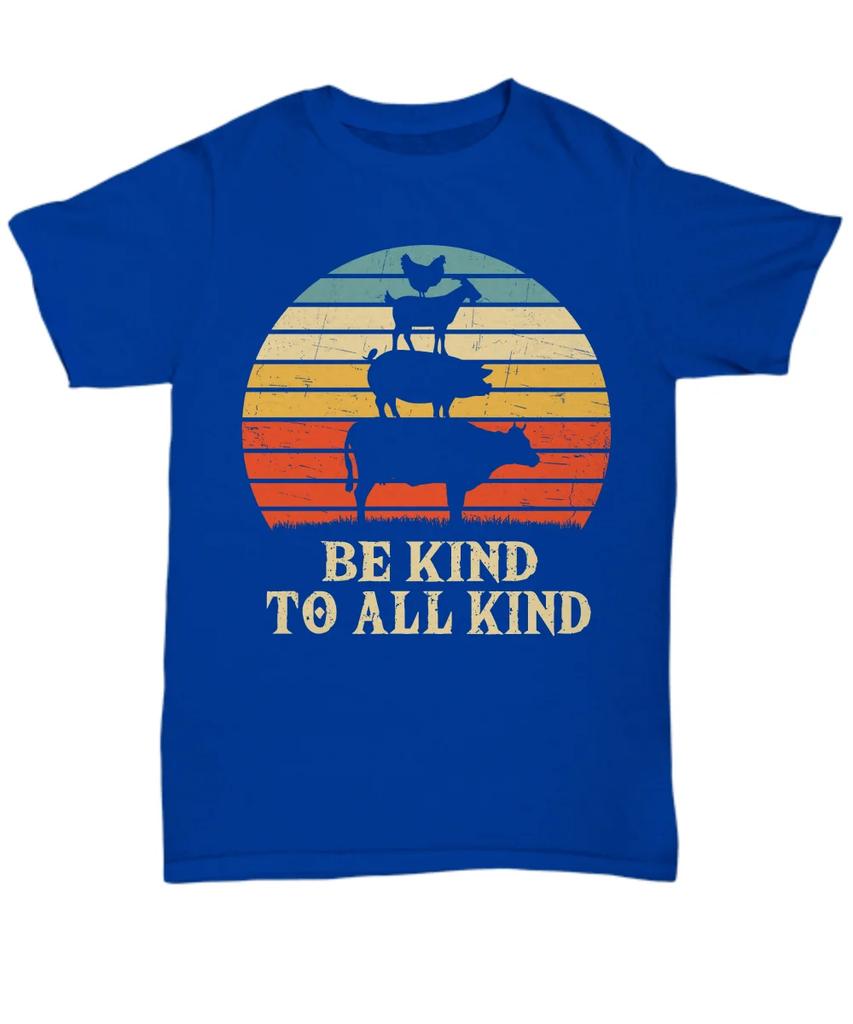 Be Kind To All Kind Funny Animal Vegetarian TShirt 100 Cotton ONeck Summer Short Sleeve Casual Mens Tshirt Size S3XL