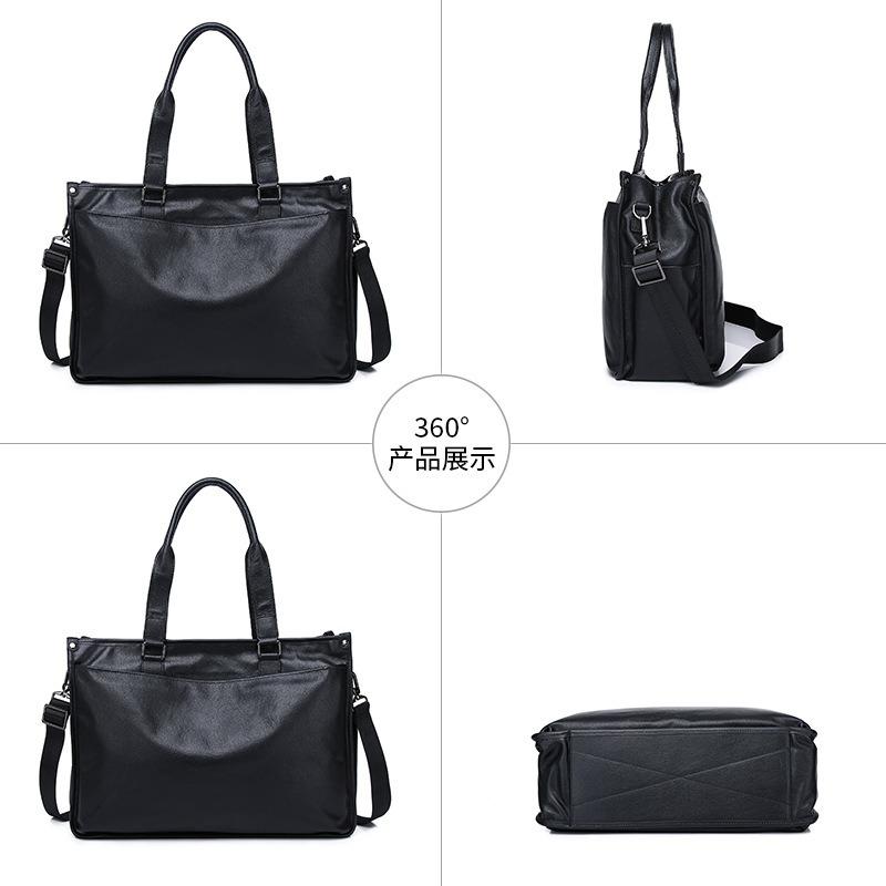 leather large-capacity business trip business briefcase computer top layer vegetable tanned cowhide casual men's handbag