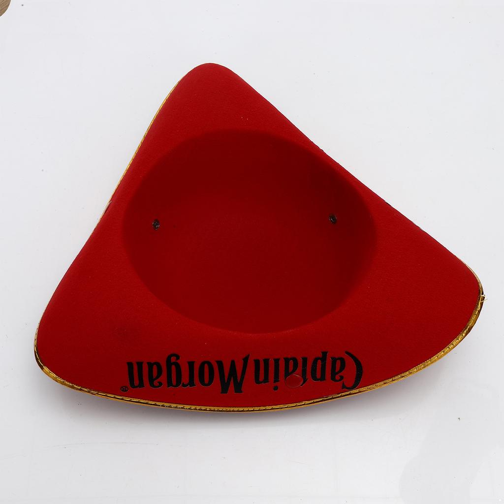 Unisex Halloween Pirate Hat Tricorn Style Distressed Felt with Metallic Brim Cosplay Accessory 1Pc