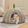 Plush Pumpkin Pet House with Removable Cushion Autumn Winter Warm Small Medium Dog Cat Bed Cave Plush Indoor Kitten Puppy Sleeping Nest