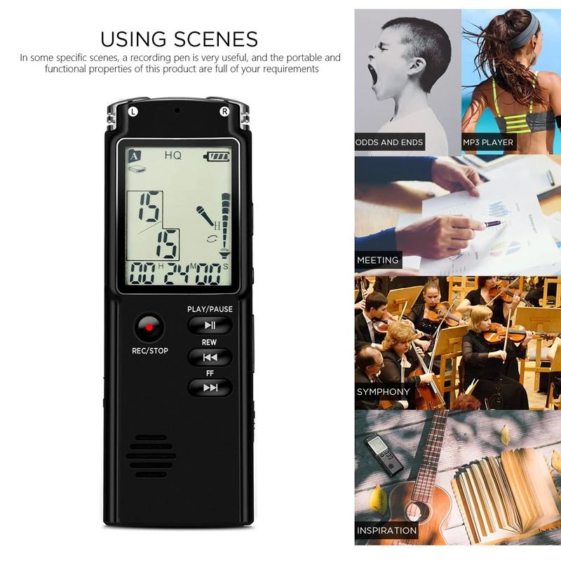 Portable 32GB Original Voice Recorder USB Professional 96 Hours LCD Dictaphone Digital Audio Voice Recorder with WAV MP3 Player 6