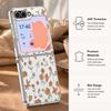 Little Floral Pattern Case For Samsung Galaxy Z FlIP 7 FE 6 5 Z Flip7 Flip6 Flip5 Luxury Plating PC+PU Leather Hybrid Folding Phone Cover