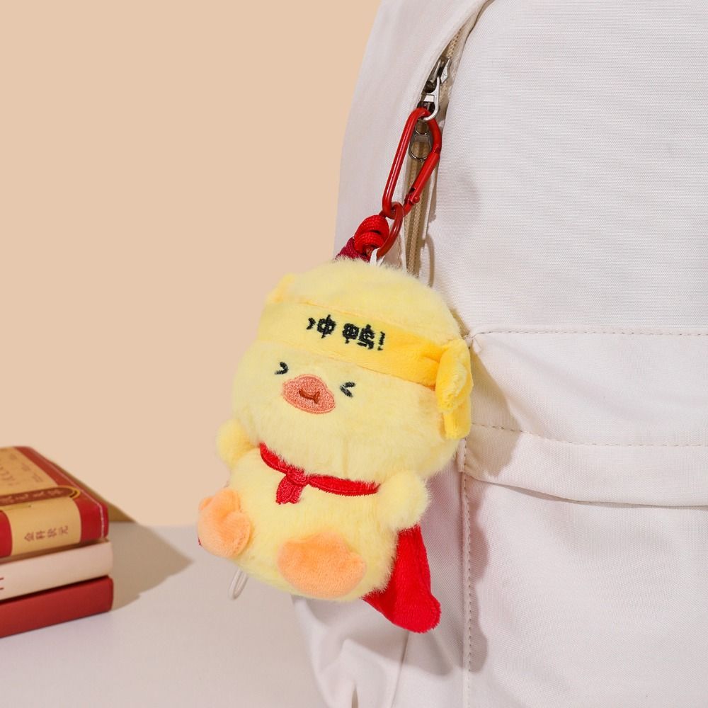 Collection Duck Pendant Doll PP Cotton Soft Stuffed Animal Keyring Duck Plush Keychain  Kids Baby