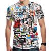 Summer fun men and women fashion casual 3d printing graffiti print polyester t-shirt out of the casual trend round neck t-shirt
