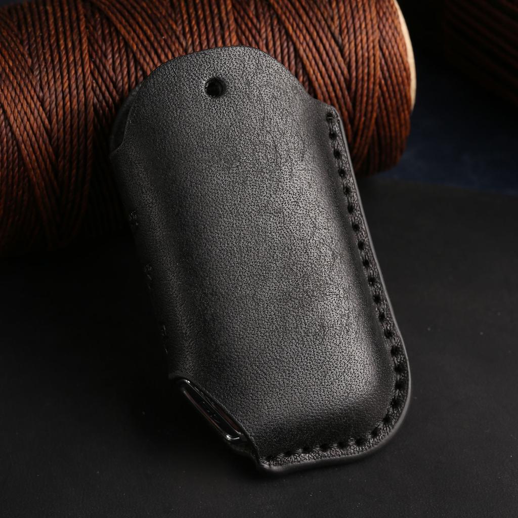 Suitable for Kia New Smart Run Key Cover, Purely Handmade High-end Leather Car Key Bag, Shell Ring.