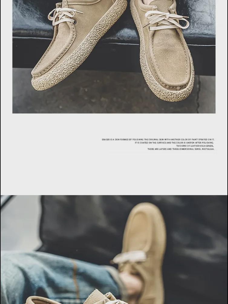 2024 Men's Frosted Leather Slip-On Shoes - Trendy Soft-Soled Casual Footwear for Spring & Summer