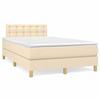 Exclusive House - Slatted Bed Base with Cream Mattress 120x190 Cm Fabric