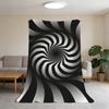 Black and White Twisted Stripes Blanket Super Warm Comfortable Plush Throw Blanket Child Home Sofa Bedroom Gift
