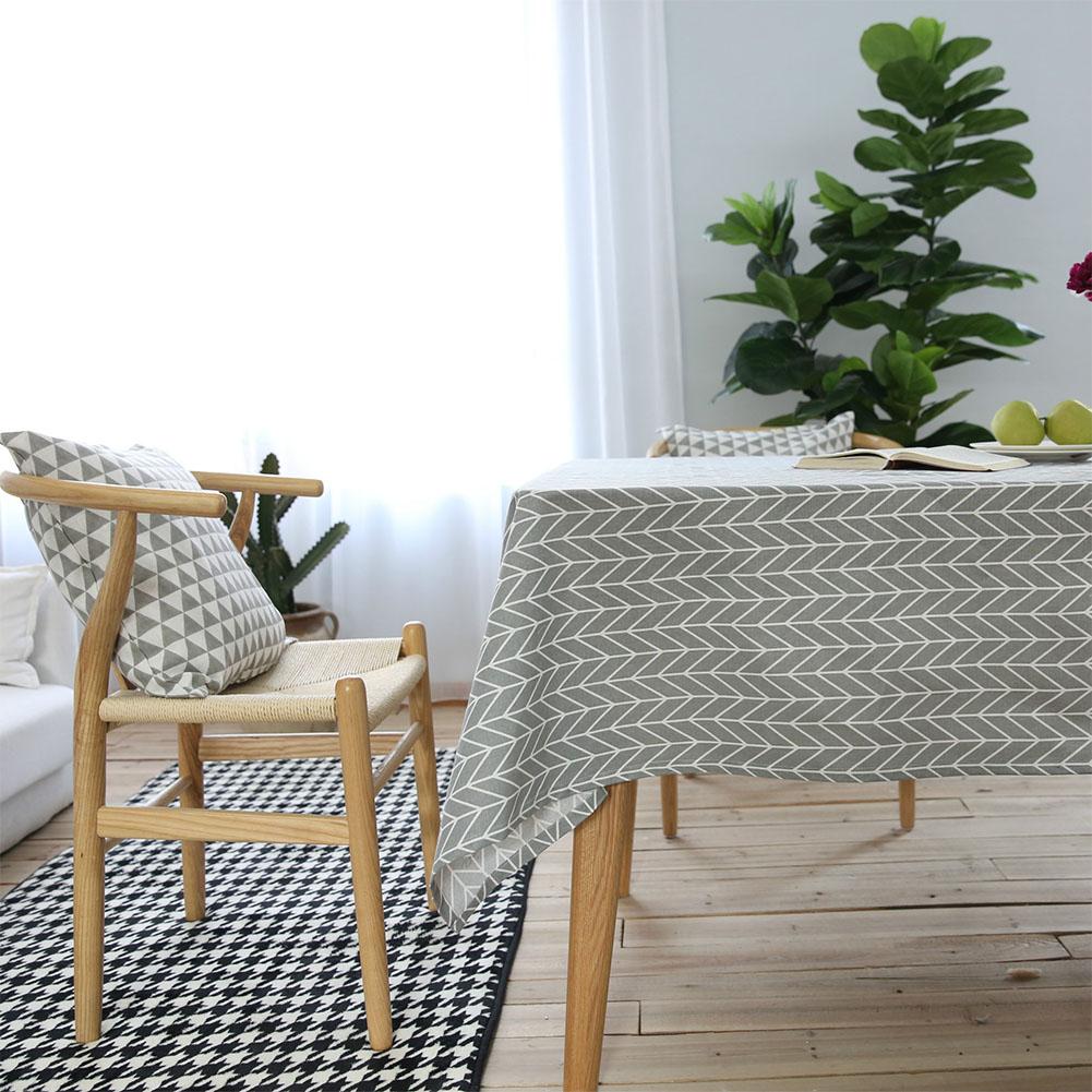 Pastoral Arrows Pattern Decorative Tablecloth Cotton Linen Tablecloth Dining Table Cover For Kitchen Home Decor