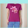 Summer Plant Print T Shirt For Women With Cotton Polyester Fabric Casual Wear For Daily Use