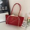 Gemüsekorb Damen Strohtaschen Damen Sommer Strandtasche Dame Reisetaschen Designer Handtasche Handgefertigt Gewebte Rattantüte Schulter
