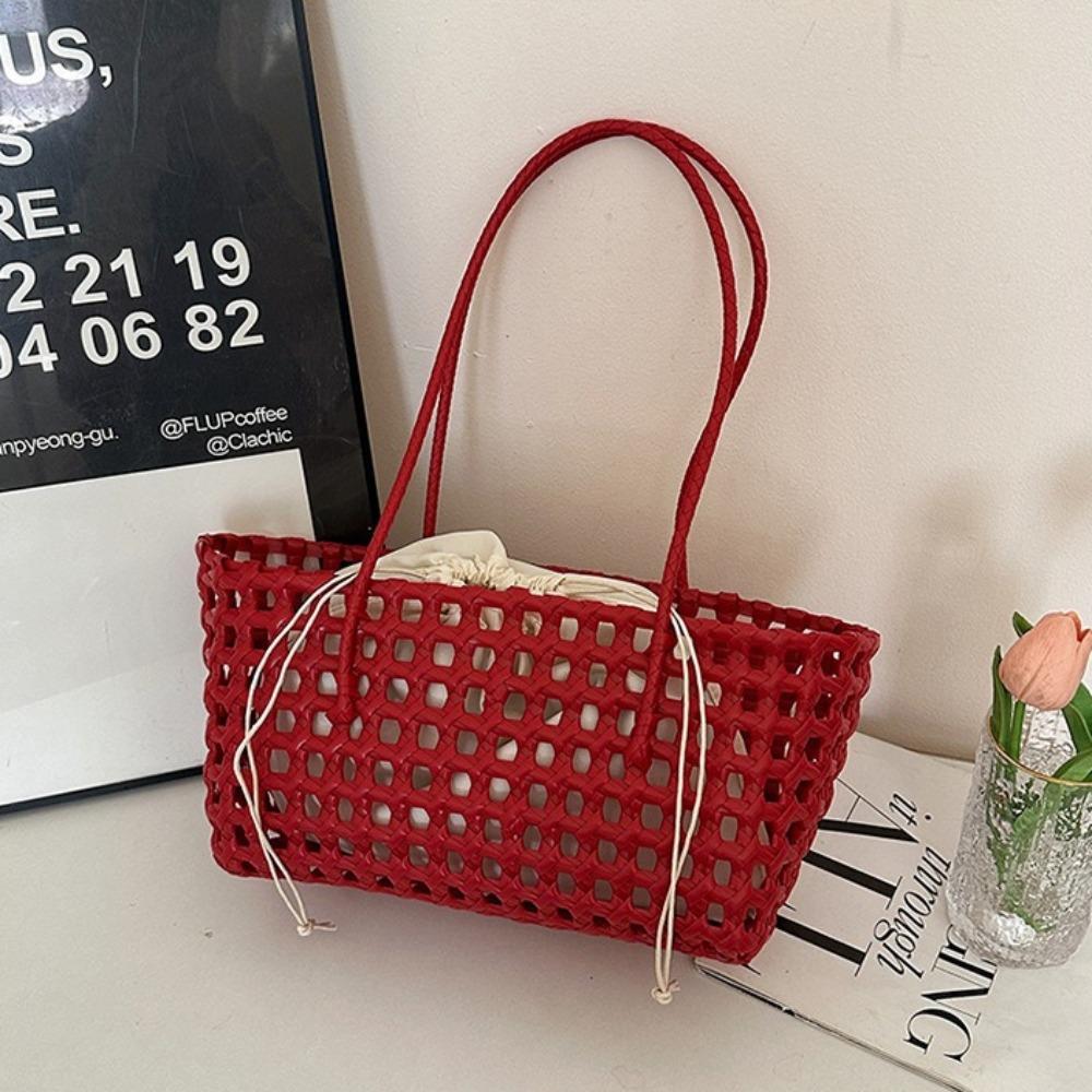Gemüsekorb Damen Strohtaschen Damen Sommer Strandtasche Dame Reisetaschen Designer Handtasche Handgefertigt Gewebte Rattantüte Schulter