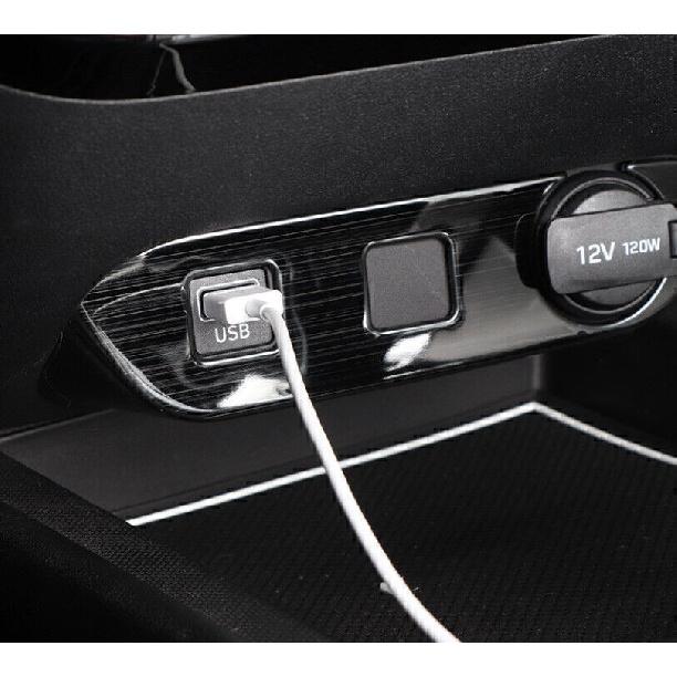 For Hyundai Elantra 2021-2024 Black Titanium Front USB Socket Switch Cover Trim