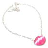 Pink Monalisa Gemstone Handmade 925 Sterling Silver Jewelry Necklace 20" KJ-1275