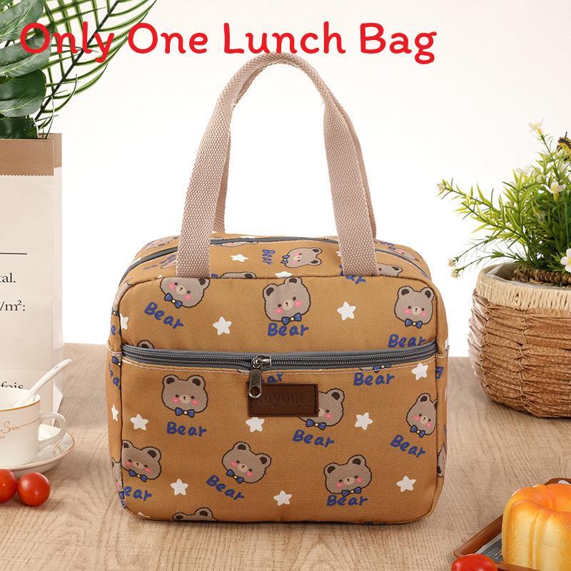 Bolsa de Almuerzo de Lona Tipo Tote Con Aislamiento Espeso Para Trabajadores de Oficina y Madres