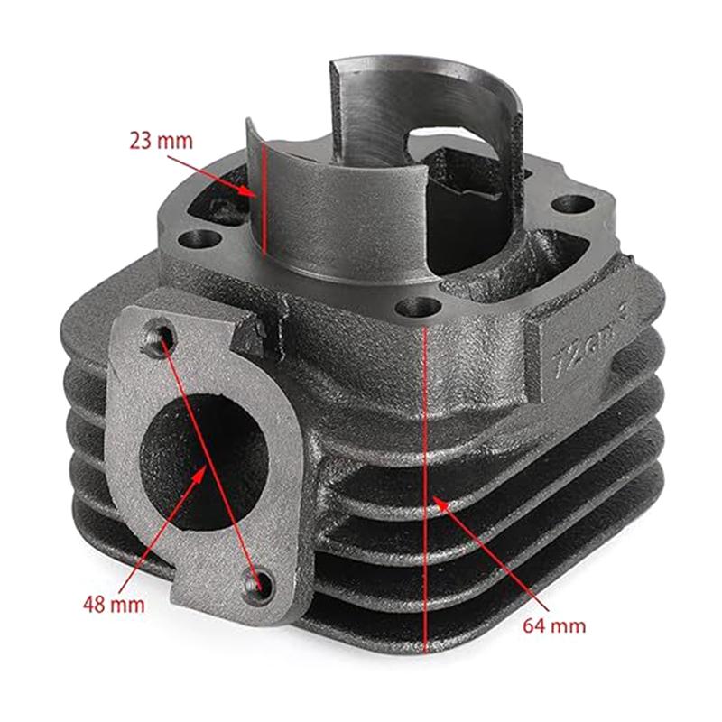 Big Bore Kit Cylinder Piston 47Mm For For Minarelli Horizontal Type 70Cc Engine