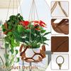 2Pcs Hanging Plant Basket PU Leather Indoor Outdoor Hanging Basket Flower Pot Holder 31CM and 22CM Decorative Flower Pot Stand