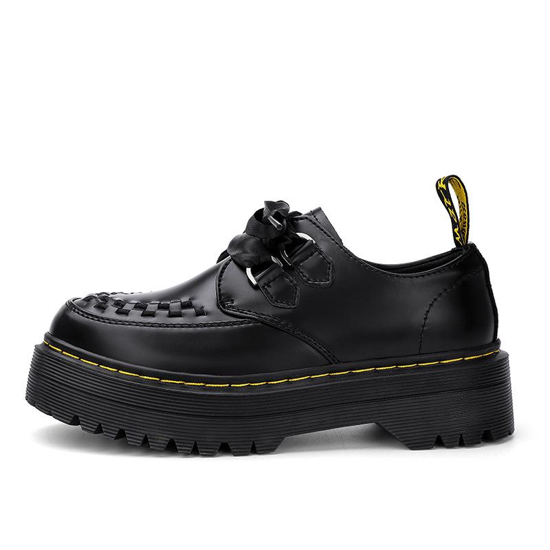 New summer platform heightening casual retro British style comfortable leather shoes