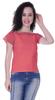 Moomaya Lace Sleeve Tops For Women Plain Boat Neck Tee Shirt