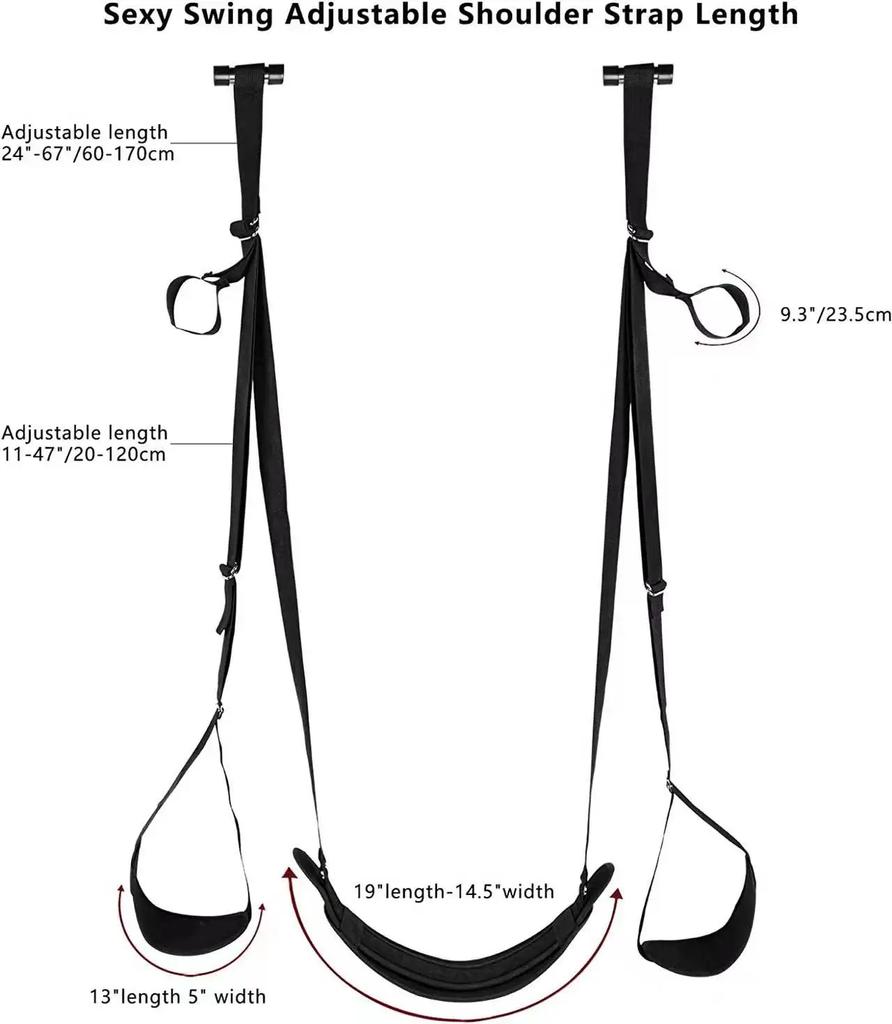Hanging Adult Cushion Door Swing with Soft Seat & Leg Pad Over the Door Sex Swing M Split Leg Strap Sex Toys for Couples