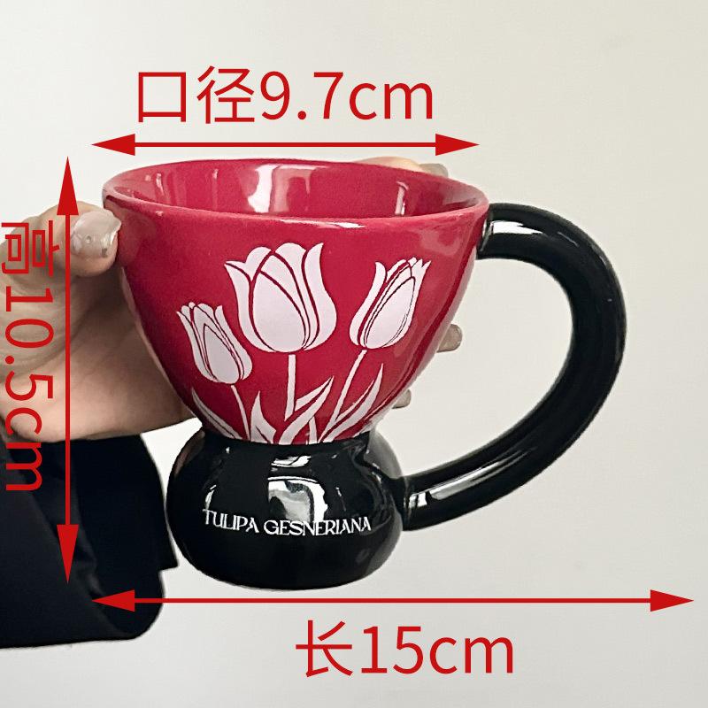 

Дівчата Пара Керамічна Чашка Квіткова Кружка Проста Домашня Креативна Кавова Чашка Чашка для Післяобіднього Чаю Чашка для Напоїв 301-400ml