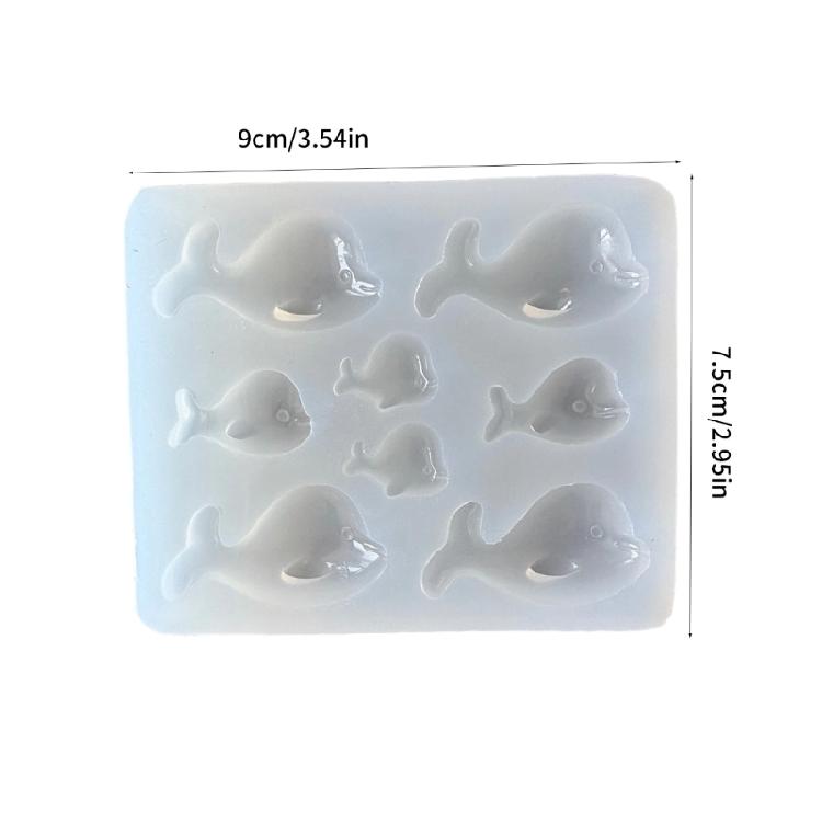Flexible Silicone Pendant Mould Epoxy Resin Dolphin Shaped Accessories Mold Handmade Jewelry Projects Making Mold