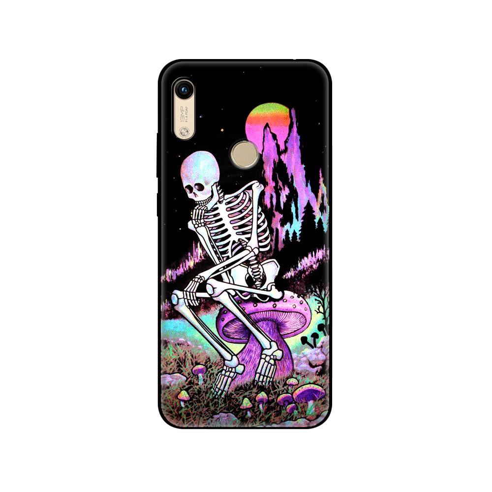Black tpu Case For Huawei Honor 8a Prime 8s Prime 9 Lite honor 9A 9C 9X Premium 9x Pro 9S Case Cover Trippy Art aesthetic