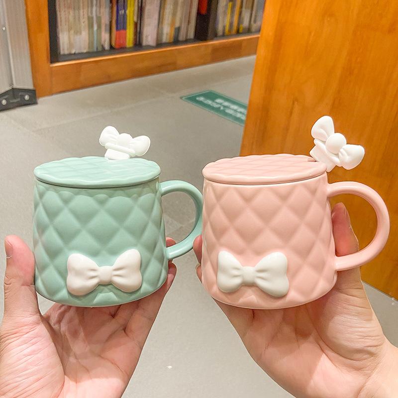 Nordic Creative Bow Mug Ceramic Cup Coffee Cup Milk Cup Breakfast Cup