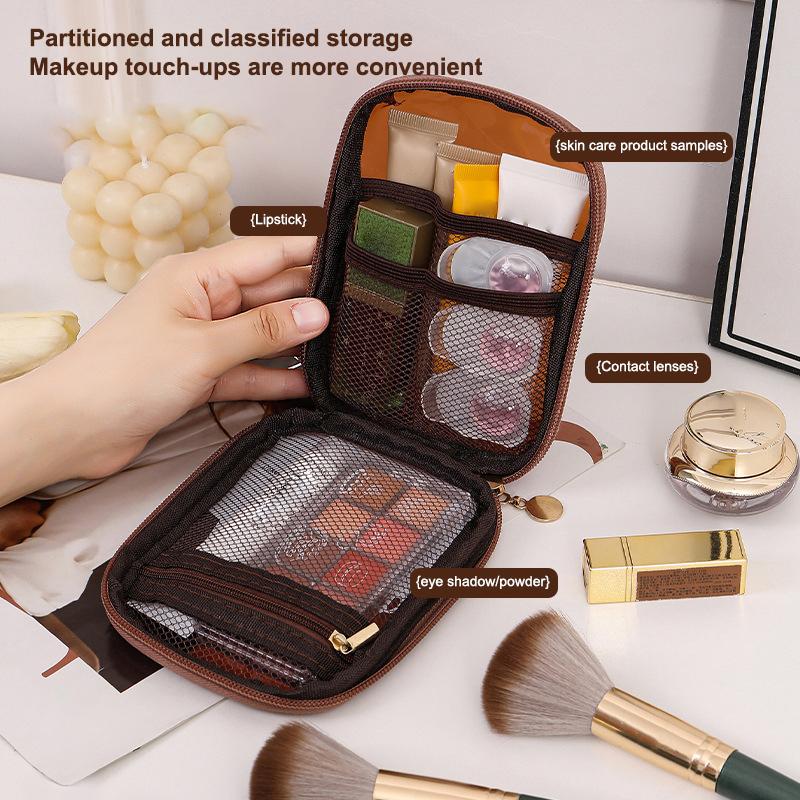 Borsa Trasparente in PVC per Cosmetici da Viaggio Portatile Mini Impermeabile Borsa per Rossetto Cosmetico Grande Apertura con Cerniera Borsa a Mano da Esterno