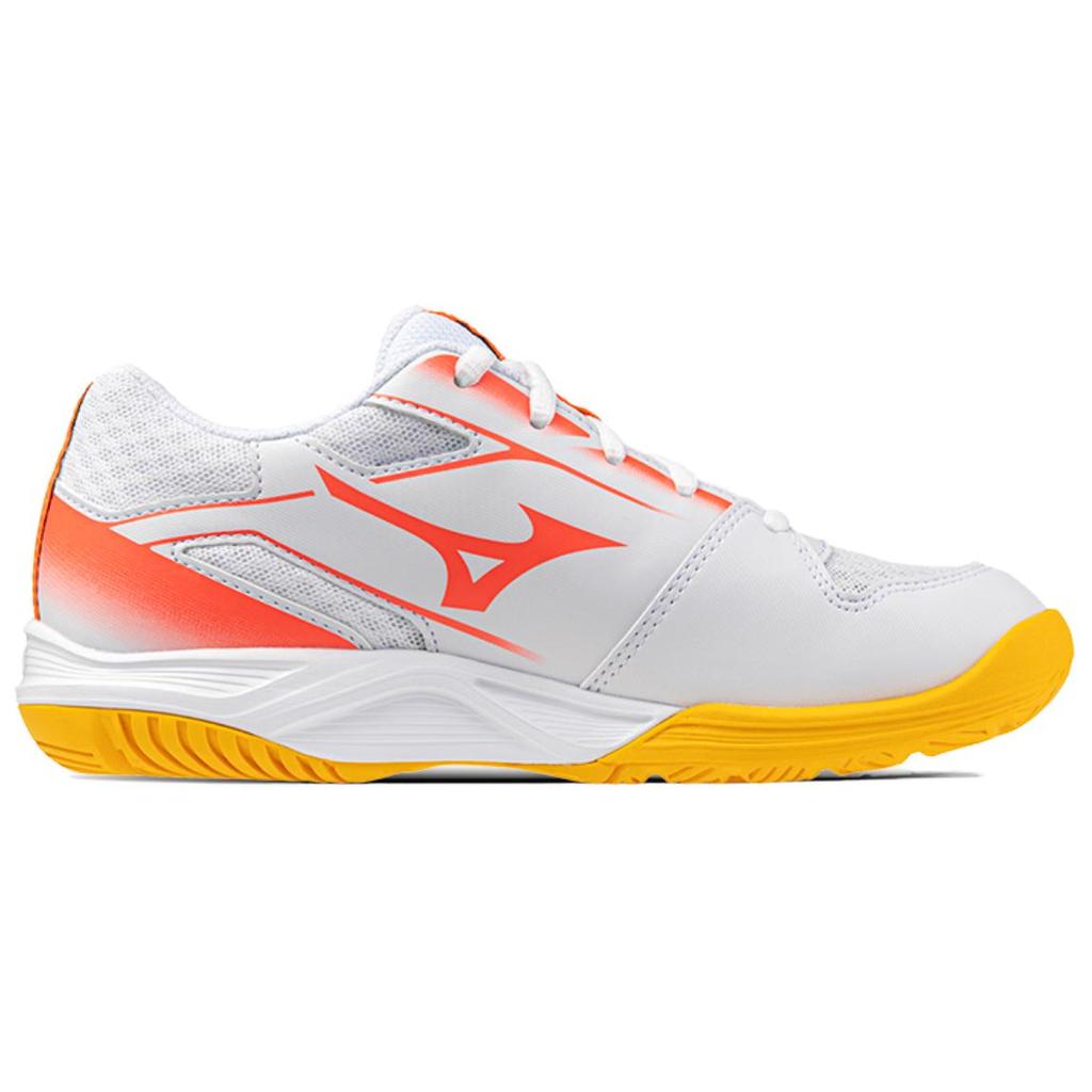 Mizuno Buty tenisowe BREAK SHOT 5 Jr.AC Unisex Niski profil Biało-Pomarańczowe Mizuno 61GA255560
