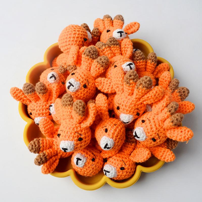 5pc Crochet Beads Animal Rabbit  Chewable Beads DIY Wooden Teething Knitting Beads Jewelry Crib Sensory Toy Baby Teether