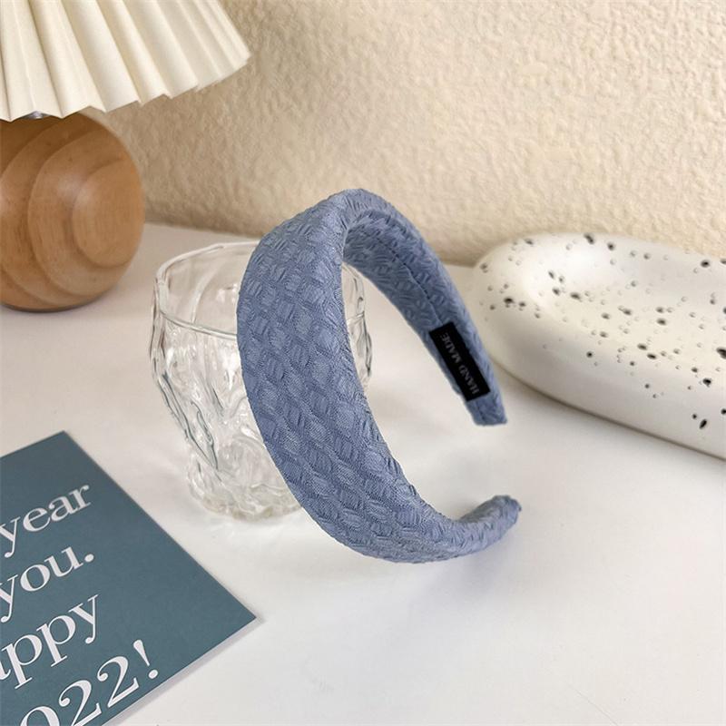 Fashion Wide Hair Bands for Women Bezel Headdress Solid Blue Knitted Braid Headband Girl Hairband Hair Hoop Hair Accessories New