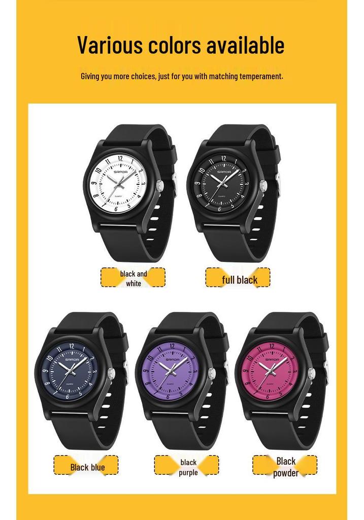 Ceas SANDA Unisex cu Curea de Silicon, Mecanism Quartz, Cadran Mare Luminos și Design Impermeabil