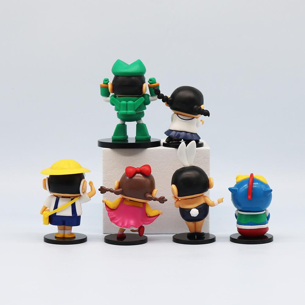 6Pcs/Set Anime Crayon Shin-Chan Figurine Toy Funny Party Collectible Model Doll Fans Gift