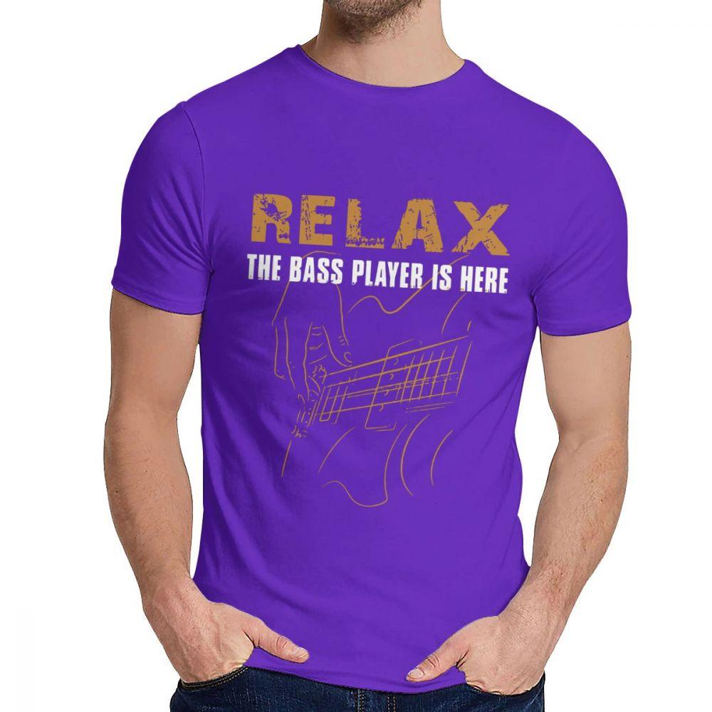 Unisex T Shirt The Bass Player Is Here Electric Guitars Music Tops 100 Cotton Fashion
