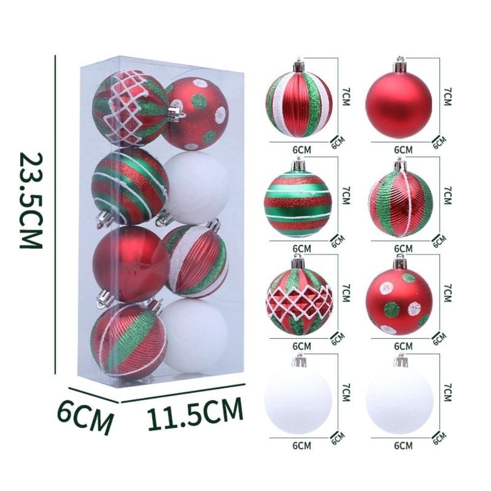 8pcs New 6cm Christmas Ball Pendant Electroplated DIY Xmas Tree Charm Plastics Xmas Tree Ornament for Christmas Celebration