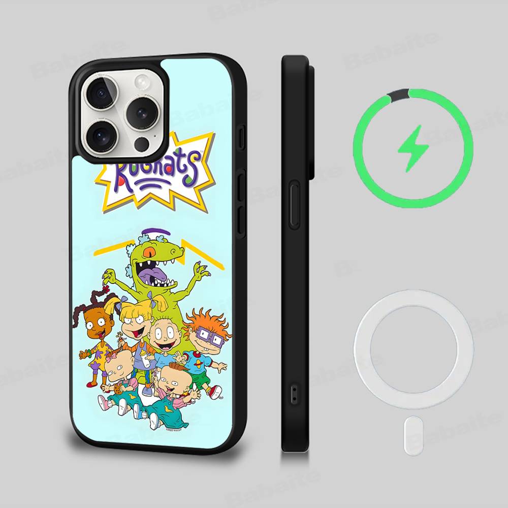 Cartoon Funny R-Rugrats For Magsafe Magnetic Phone Case Wireless PC+TPU For IPhone 11 12 13 14 15 16 17 Pro Max Plus
