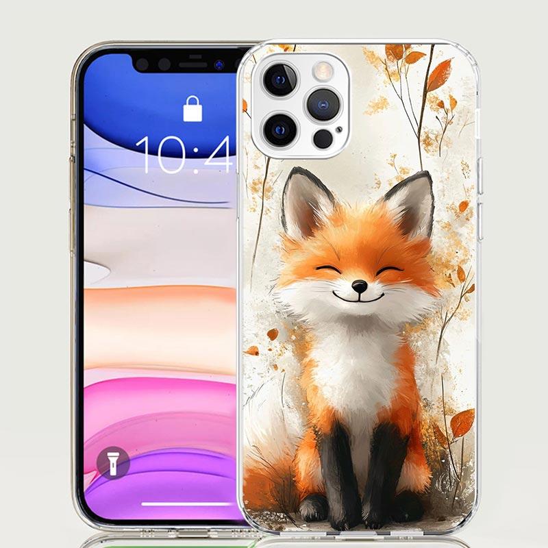 Animal Fox Phone Case For iPhone 17 Air 16 15 Plus 11 14 Pro Max 13 Mini 12 7 8 + SE Pattern Art Customized Cover 17 Air 16 15 P