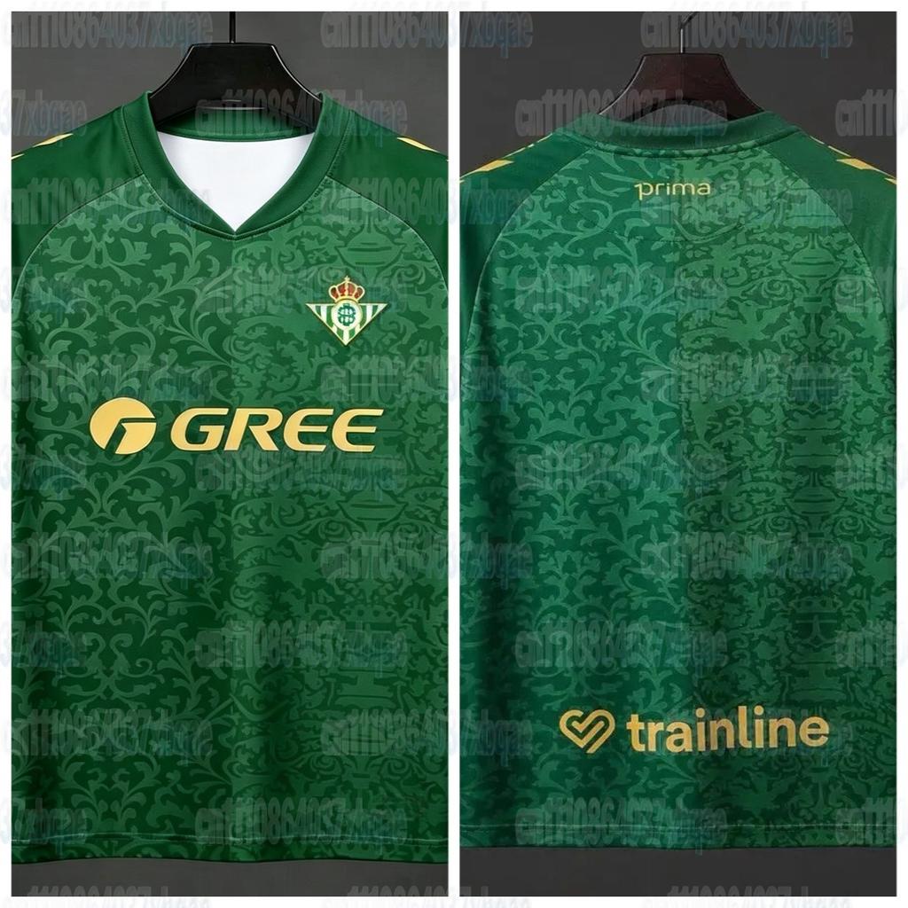 26-27 Betis Deplasman Futbol Taraftarları, Yazlık 3D Baskılı Spor Antrenman Tişörtü Nefes Alabilir Hızlı Kuruyan Aile Üst Kısa Kollu