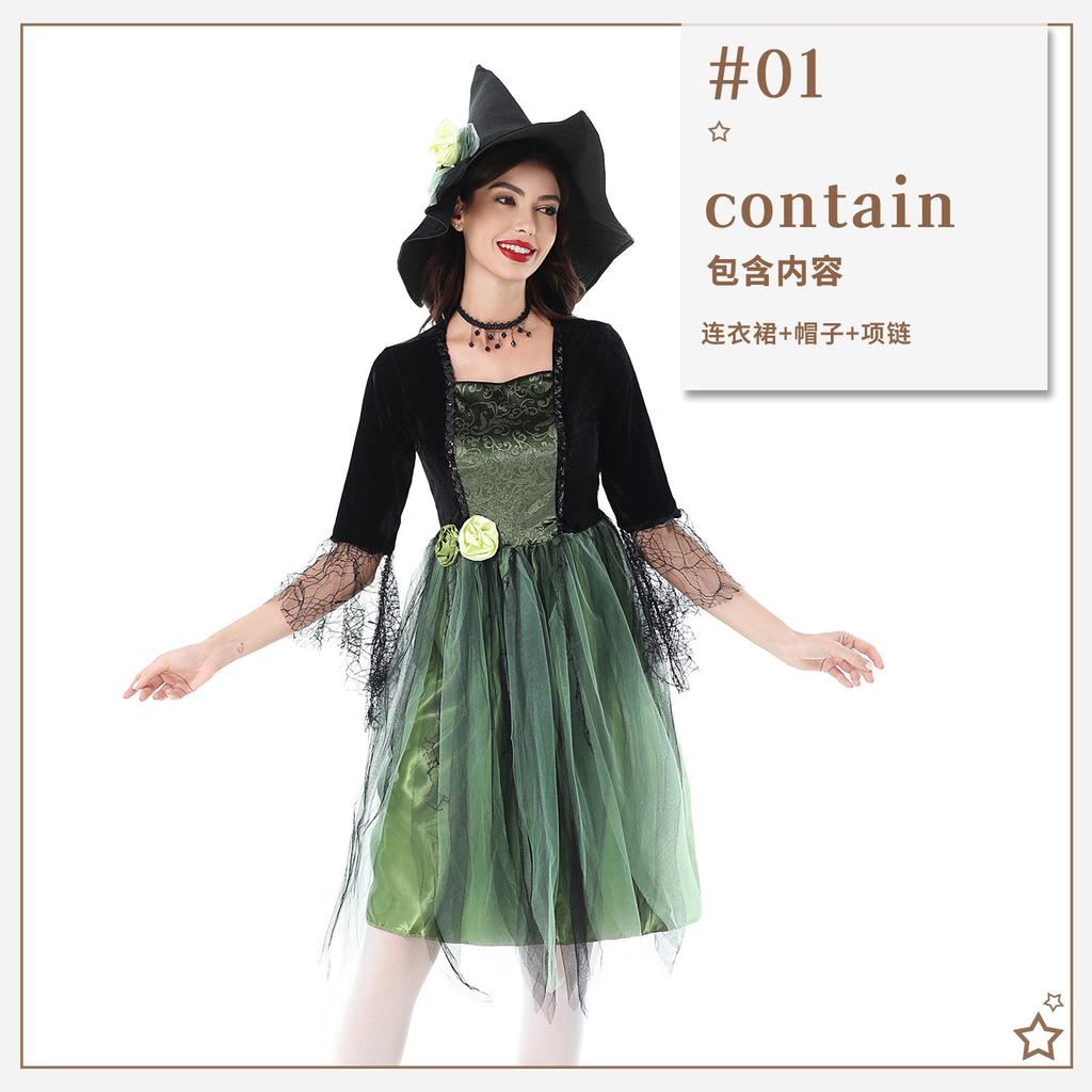 Halloween Costume Magic Witch Costume Carnival Witch Dress Stage Performance Costume The Wizard of Oz Costume