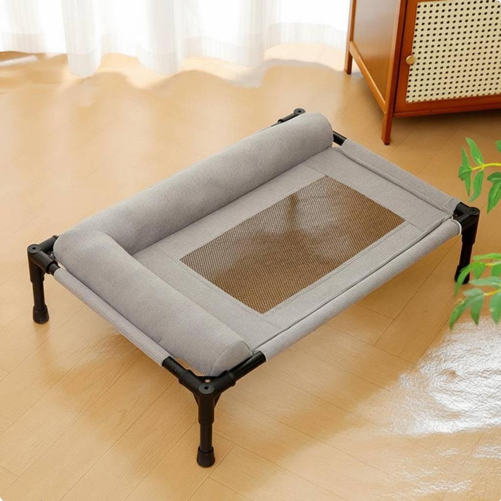 Detachable Resting Cot Breathable Mesh Cooling Pet Cushion Sturdy Raised Bed for