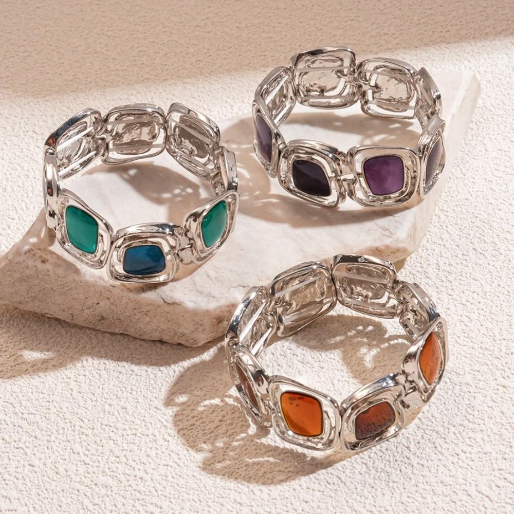 Elastic Colored Oil Rose Bracelet Waterproof Women's Hand Bracelet  Gifts for Women Girl